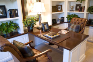 home office luxury brown furniture organized