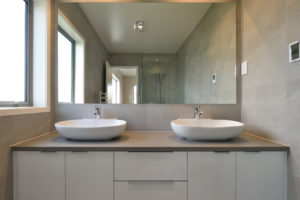 bathroom sink and cabinets
