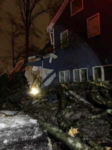 Home damaged due to a severe storm.